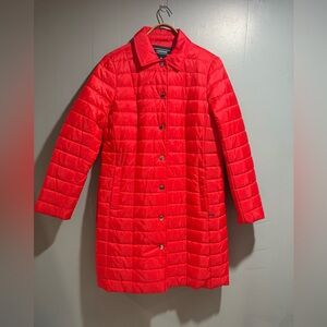 Lands’ End Primaloft Red Quilted Women's Coat